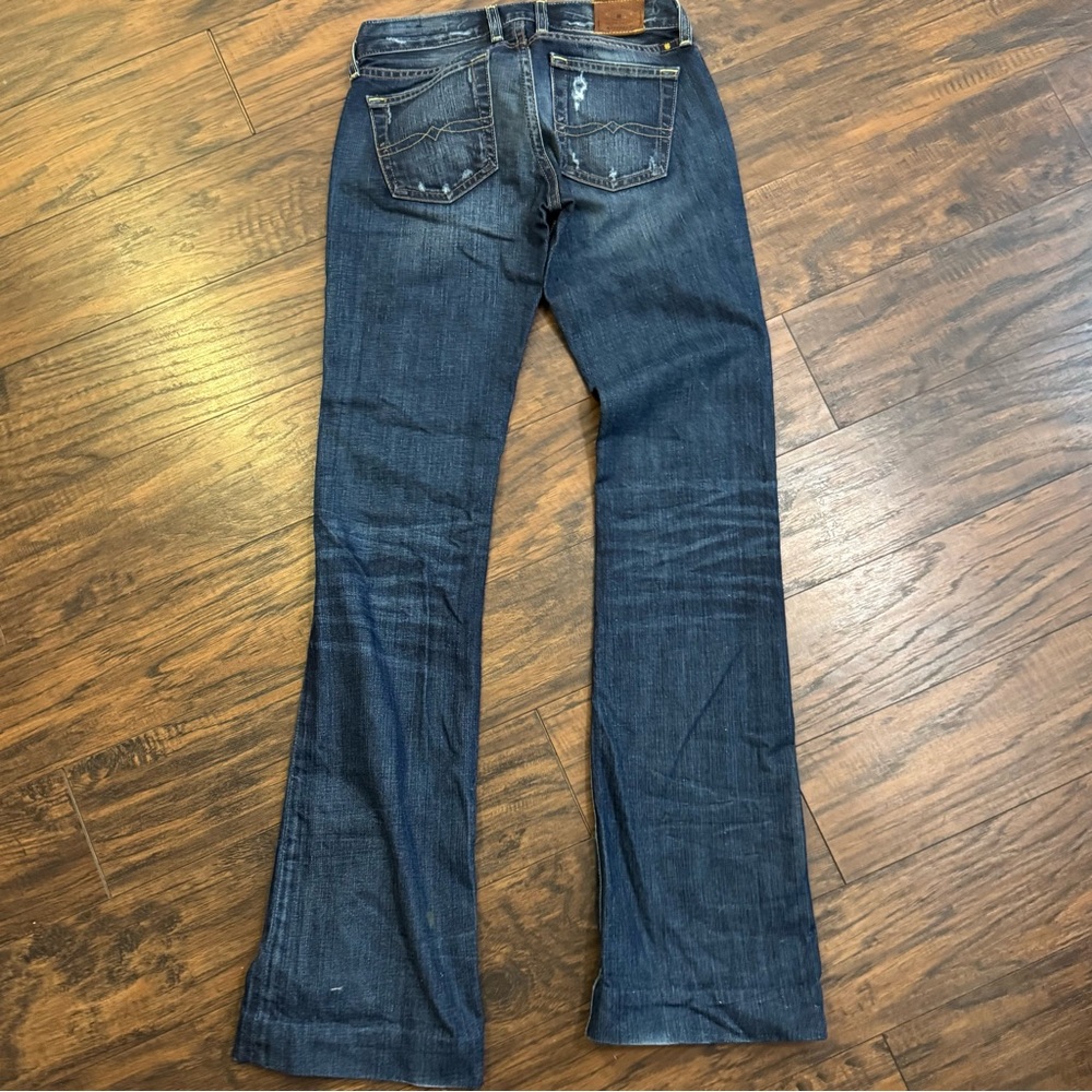 Lucky Brand Lil Maggie Flare Jeans Womens 00 Dark Wash Bootcut Altered Hem 24x32 - Picture 8 of 15